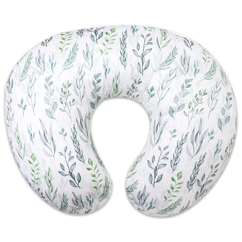 DILIMI Nursing Pillow Cover Stretchy Removable Cover for Breastfeeding Pillows, Ultra Soft Comfortable Slipcover for Baby Girl and Boy, Green Leaf - Image 1